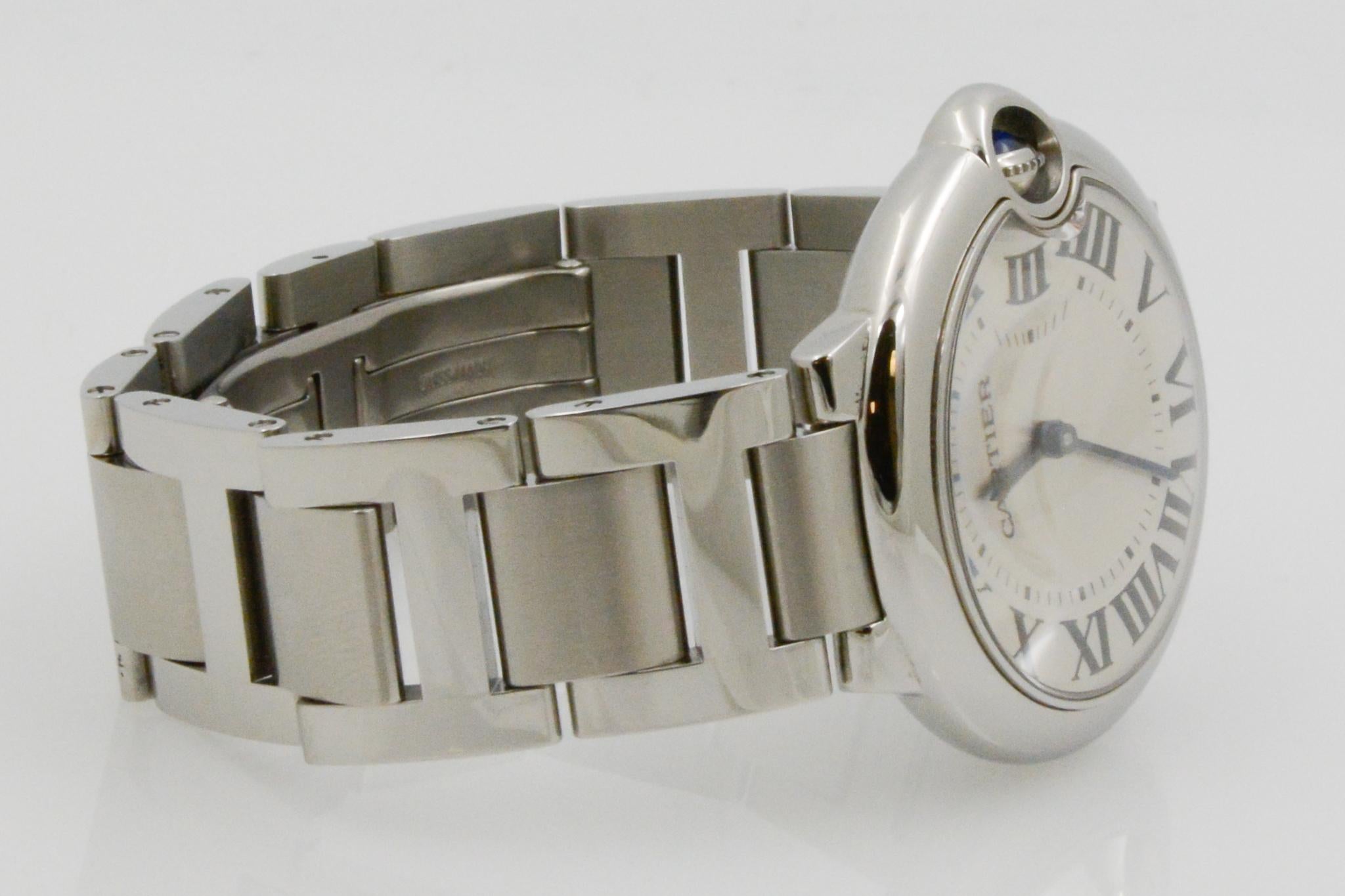 Cartier Ballon Bleu Steel Silver Dial #W69011Z4 In Good Condition In Dallas, TX