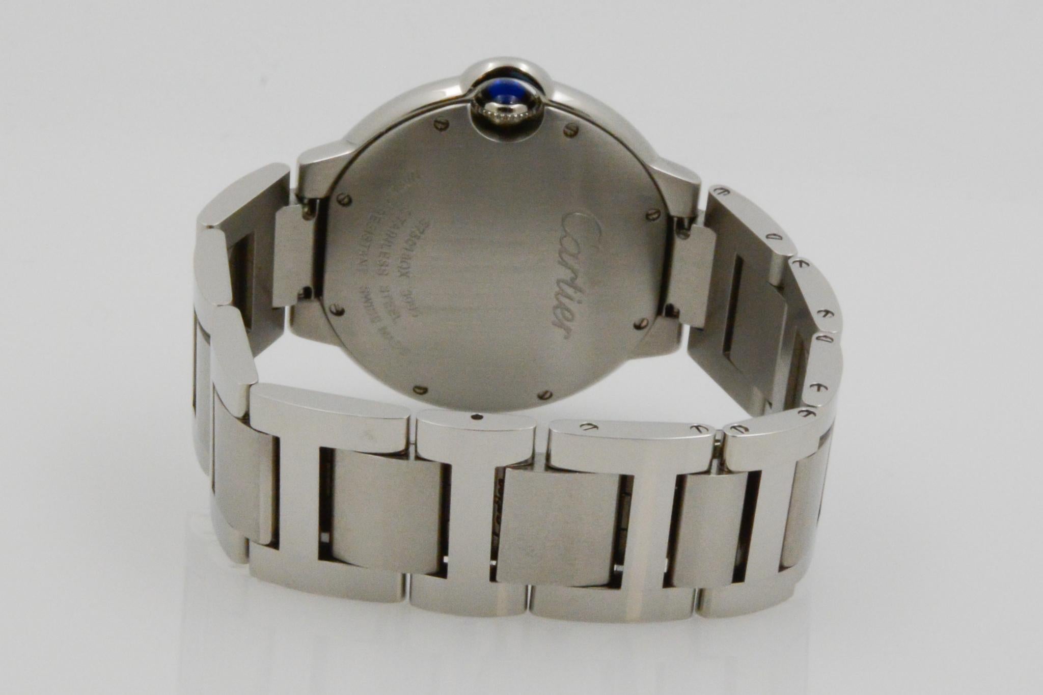 Cartier Ballon Bleu Steel Silver Dial #W69011Z4 2