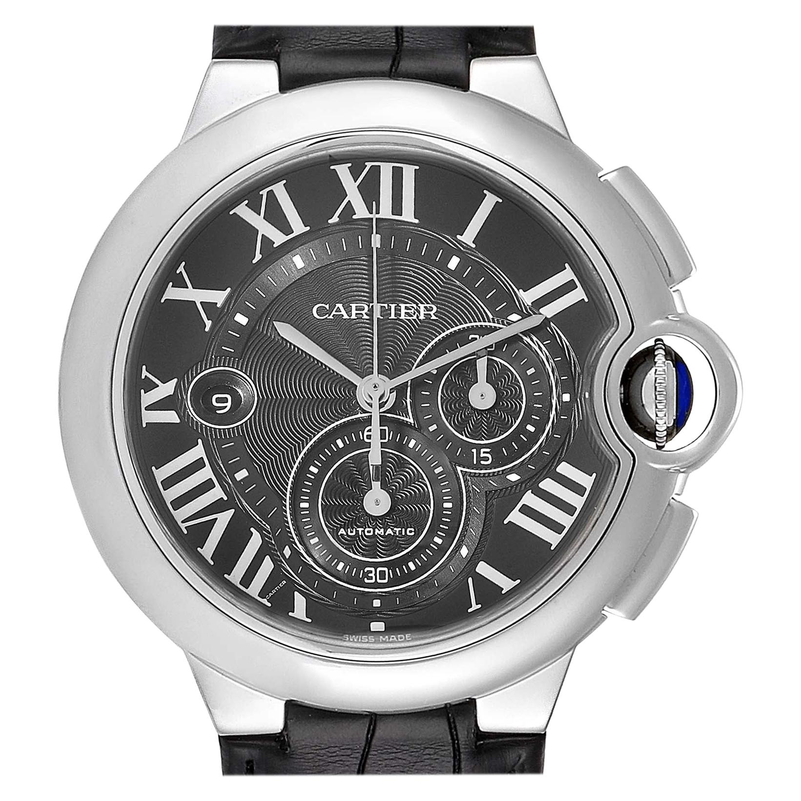 Cartier Ballon Bleu Steel Black Dial Chronograph Men's Watch W6920052