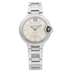 Cartier Ballon Bleu Steel Diamond Silver Dial Automatic Ladies Watch WE902074