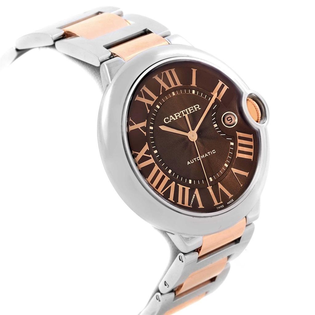 Cartier Ballon Bleu Steel Rose Gold Chocolate Dial Unisex Watch W6920032 1