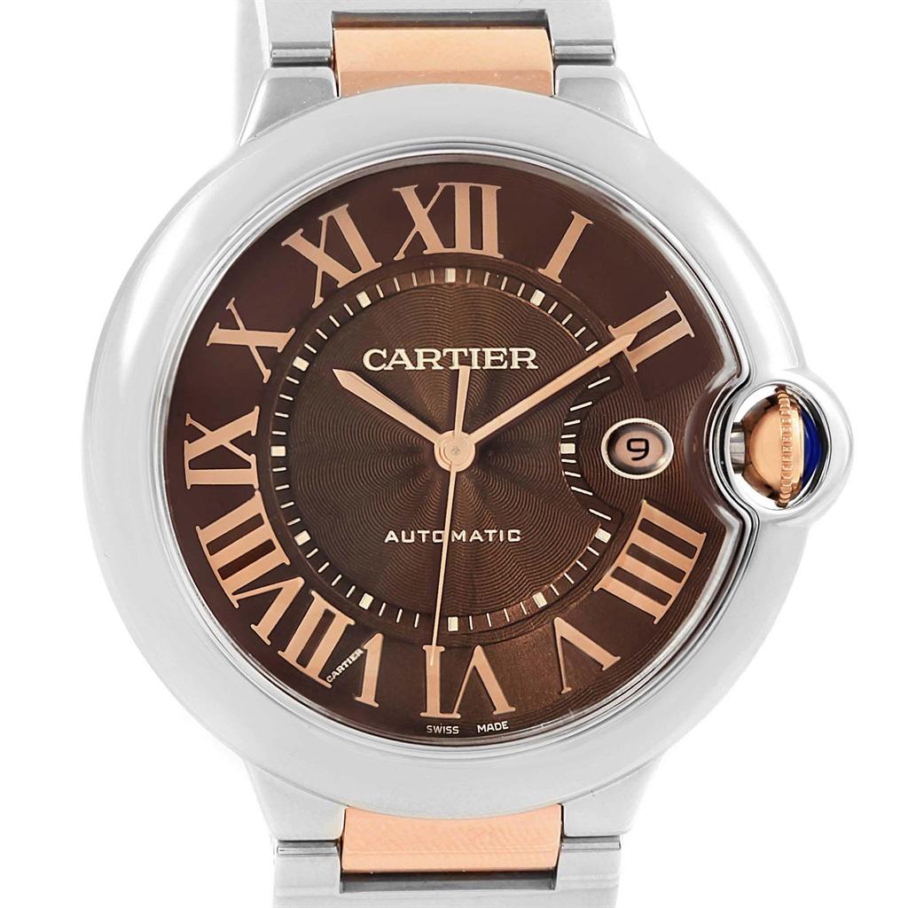 Cartier Ballon Bleu Steel Rose Gold Chocolate Dial Unisex Watch W6920032
