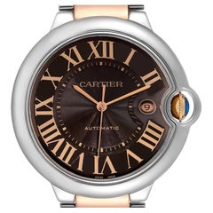 Cartier Ballon Bleu Steel Rose Gold Chocolate Dial Unisex Watch W6920032