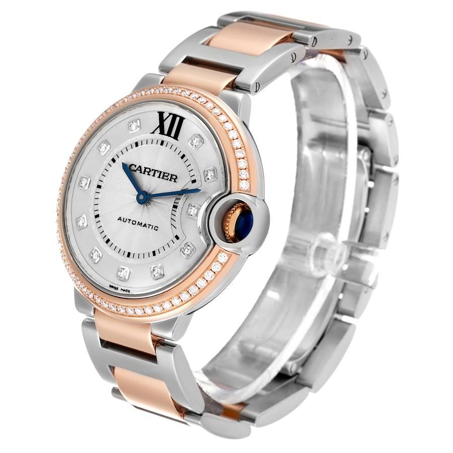Cartier Damenuhr W3BB0004, Ballon Bleu, Stahl, Roségold, Diamant-Lünette im Angebot 1