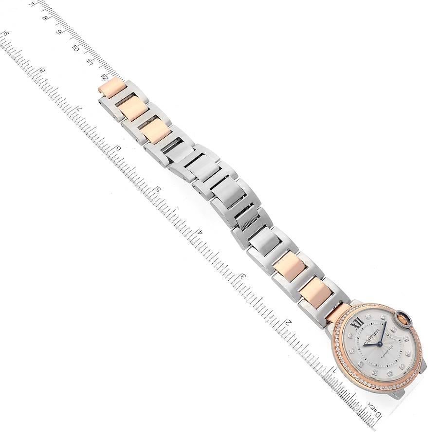 Cartier Damenuhr W3BB0004, Ballon Bleu, Stahl, Roségold, Diamant-Lünette im Angebot 5