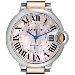 Cartier Ballon Bleu Steel Rose Gold Mother Of Pearl Ladies Watch W6920033 Box Cartier Ballon Bleu Steel Rose Gold Mother Of Pearl Ladies Watch W6920033 Box