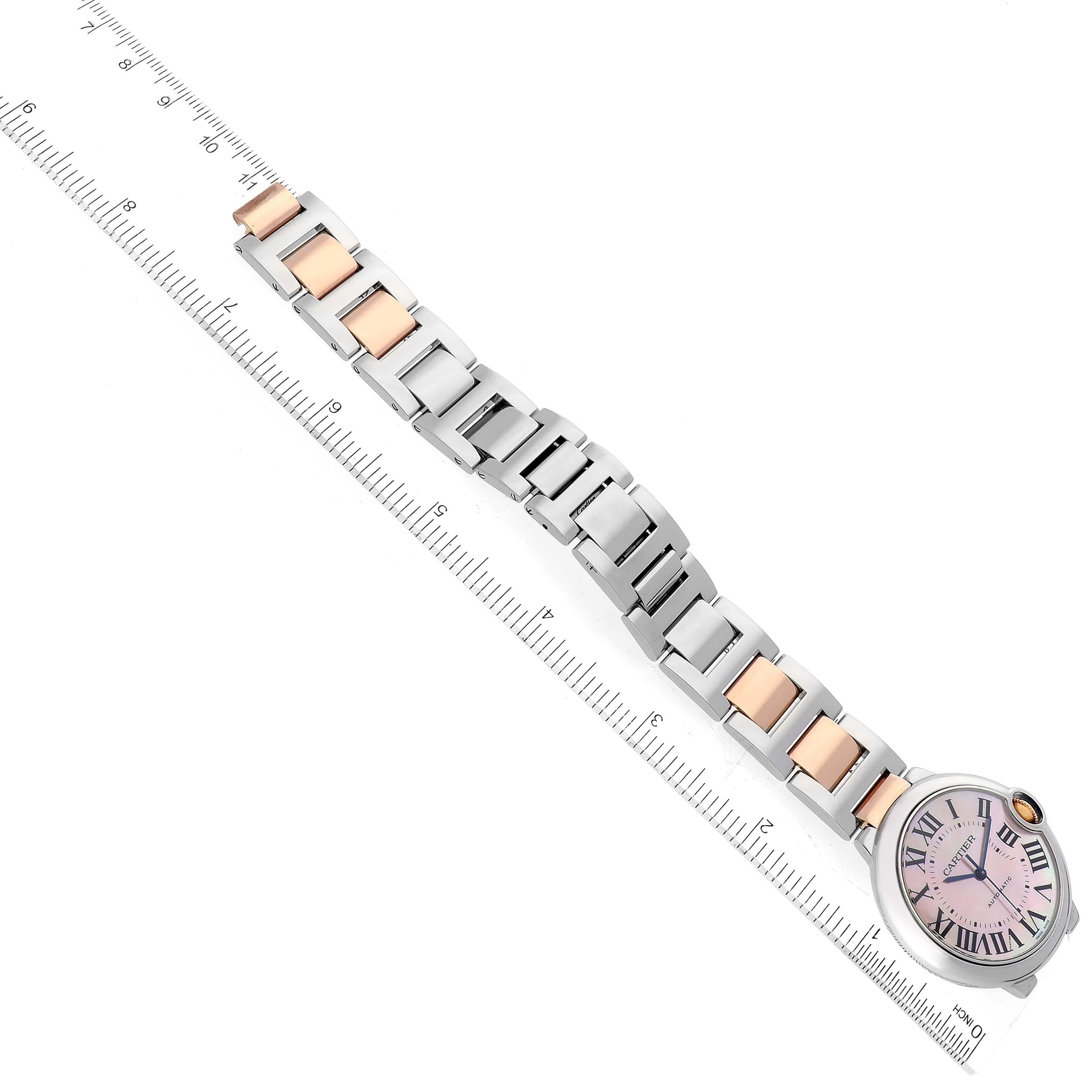 Cartier Ballon Bleu Steel Rose Gold Mother of Pearl Ladies Watch W6920033 Papers 2