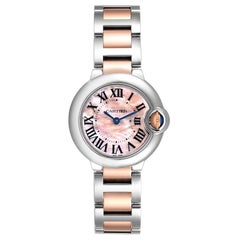 Cartier Ballon Bleu Steel Rose Gold Pink MOP Dial Ladies Watch W6920034