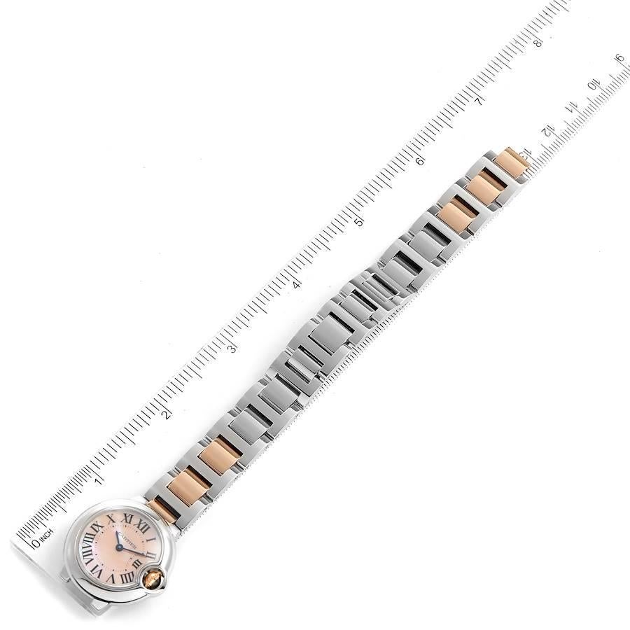 Damenuhr, Cartier Ballon Bleu Stahl Roségold Rosa MOP Zifferblatt W6920034 2