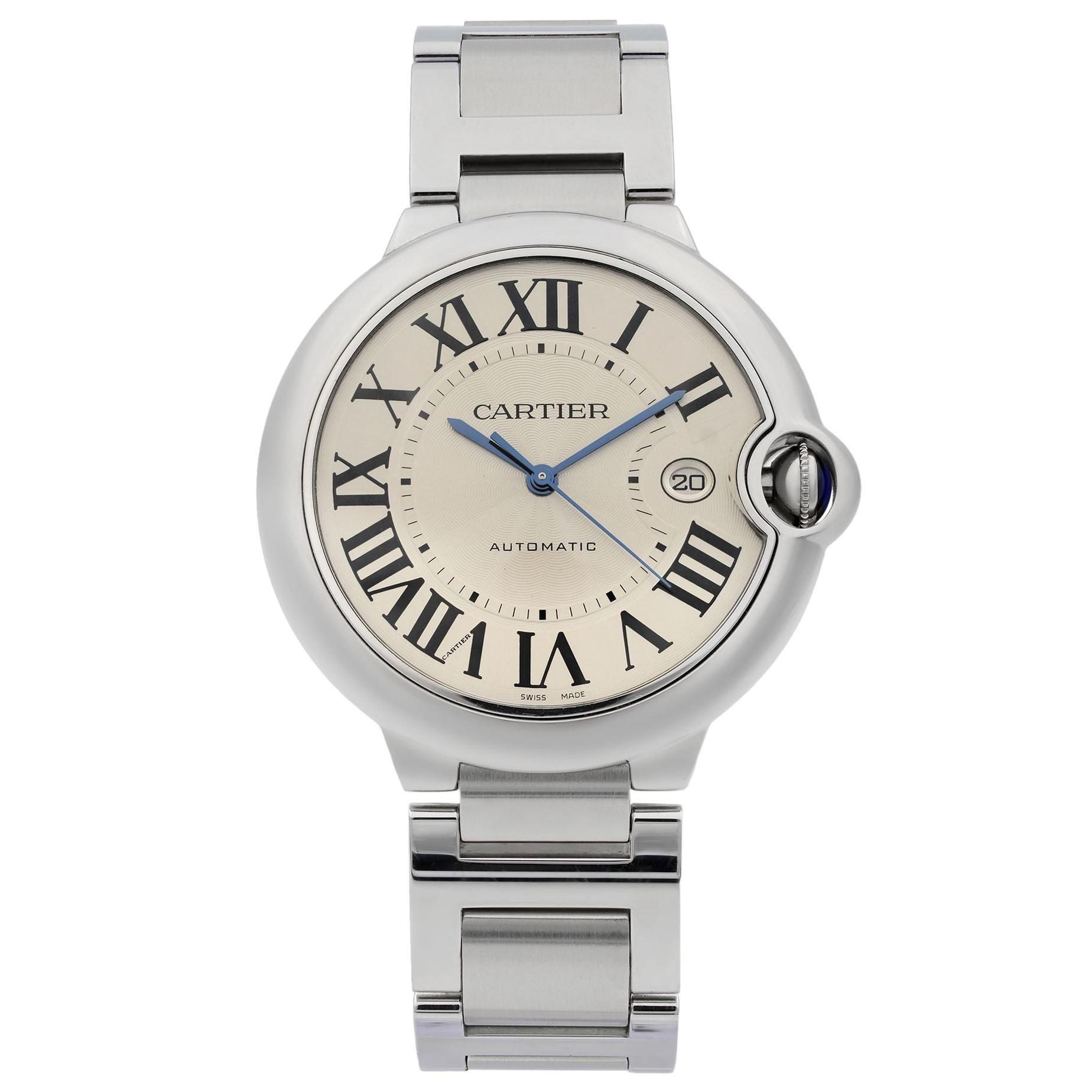 Cartier Ballon Bleu Steel Silver Dial Automatic Men
s Watch W69012Z4