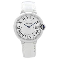 Cartier Montre à quartz unisexe automatique Ballon en acier et argent bleu avec cadran automatique 3005