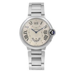 Cartier Ballon Bleu Steel Silver Dial Two Timezone Quartz Men's Watch W6920011