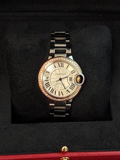 Cartier Ballon Bleu de Cartier Steel Guilloche Dial Lady Diamond Watch WE902080
