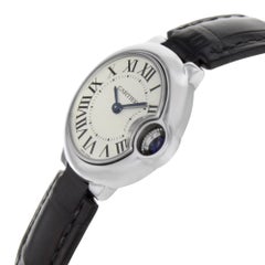 Cartier Ballon Bleu Steel Silver Guilloche Dial Quartz Ladies Watch W69018Z4