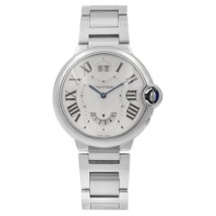 Cartier Ballon Bleu Two Timezone Steel Silver Dial Midsize Quartz Watch W6920011