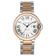 Cartier Ballon Bleu W2BB0033 Silver Dial Two-Tone Rose Gold Ladies Watch