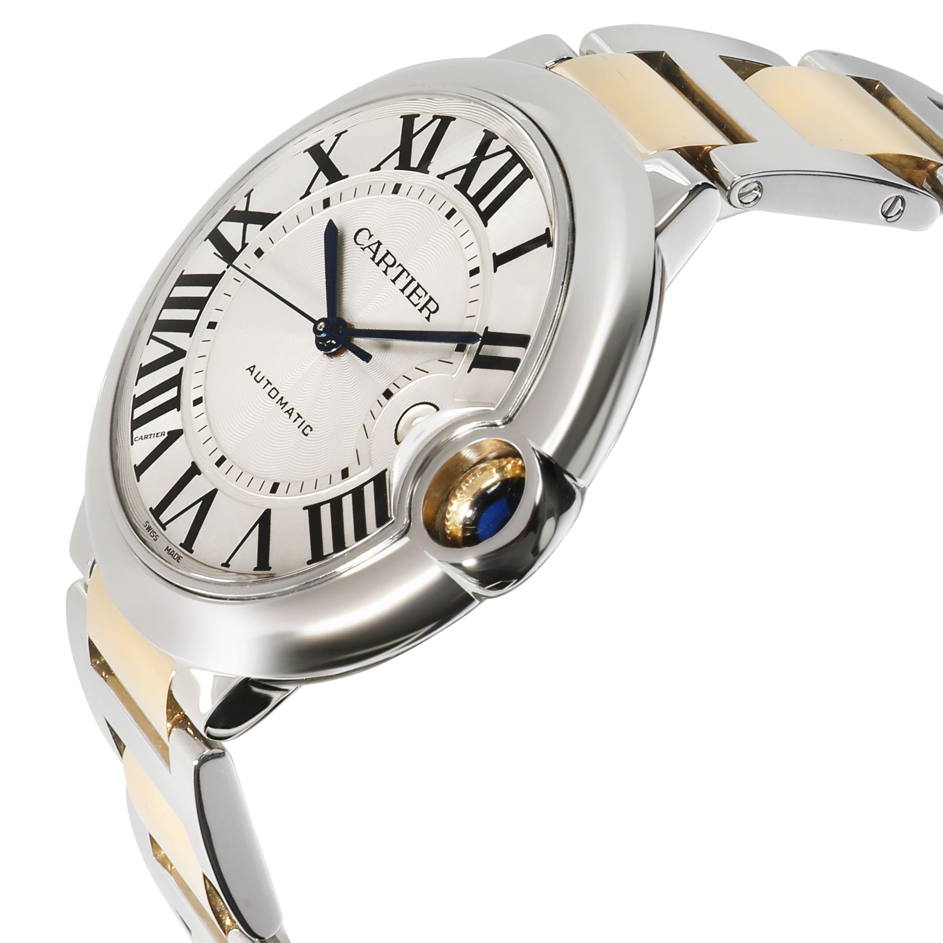 Cartier Ballon Bleu W69009Z3 Men's Watch in 18 Karat Stainless Steel/Yellow Gold In Excellent Condition In New York, NY