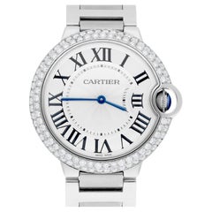 Cartier Ballon Bleu W69011Z4 36mm Unisex Watch Custom Diamond Bezel