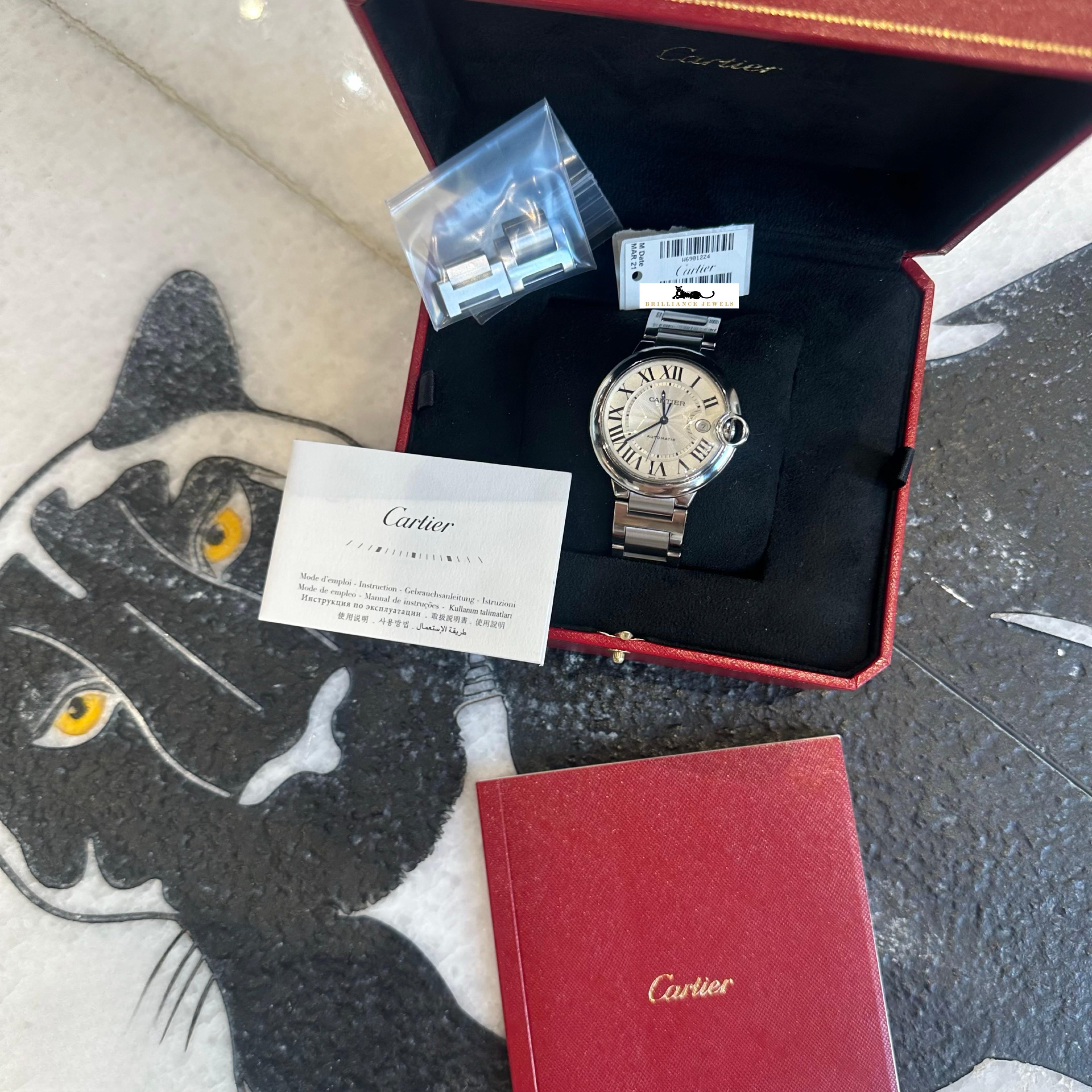 Cartier Ballon Bleu W69012Z4 42mm Edelstahl-Uhr  im Angebot 1