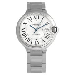 Cartier Ballon Bleu w69012Z4 Montre de 42 mm avec cadran en acier inoxydable et argent