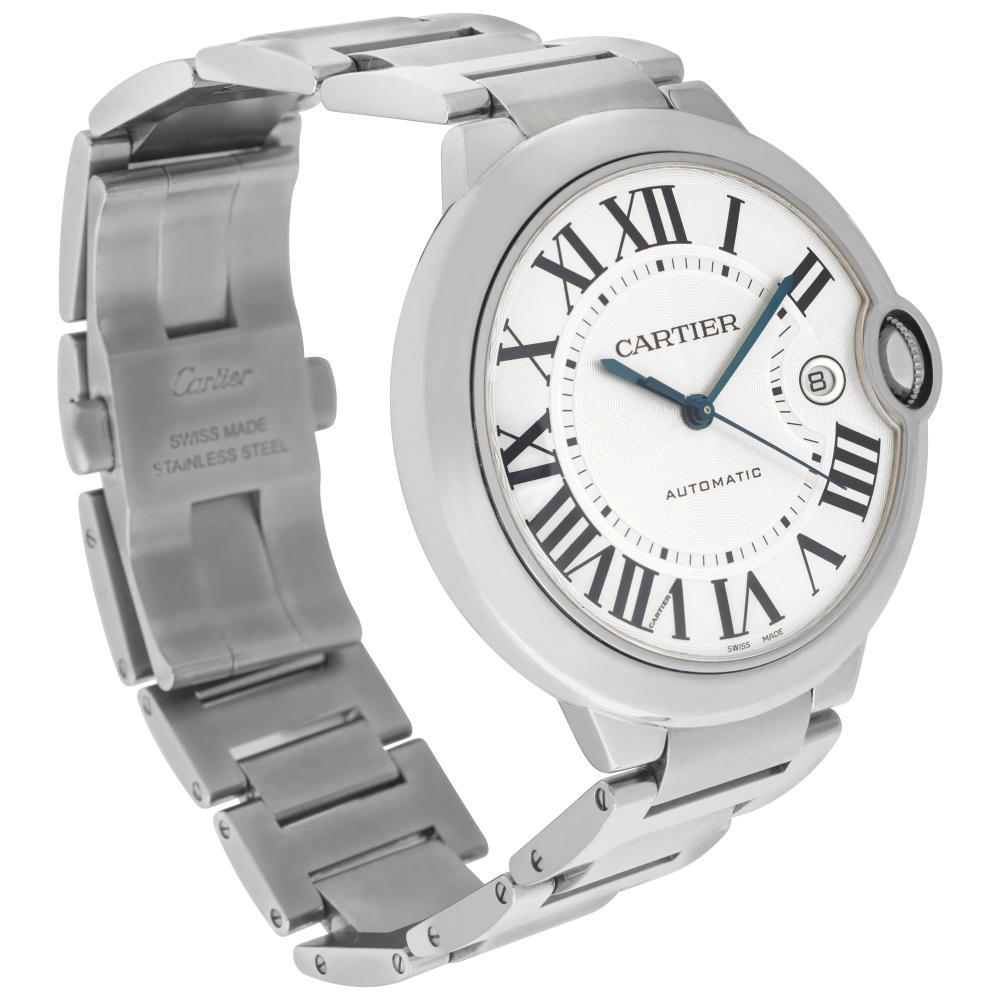 Cartier Ballon Bleu W69012Z4 Stainless Steel w/ Silver dial 42mm Automatic watch In Excellent Condition For Sale In Surfside, FL