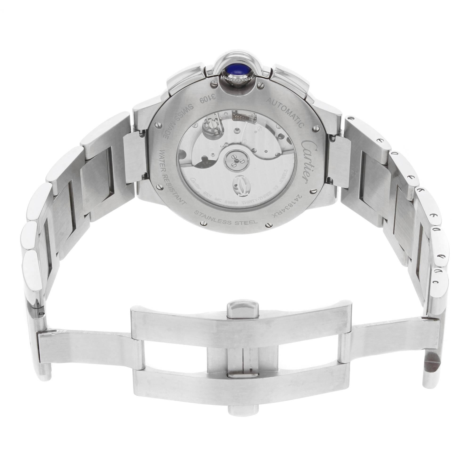 Cartier Ballon Bleu W6920025 Chronograph Stainless Steel Automatic Men's Watch 2