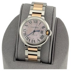 Cartier Ballon Bleu W6920033 3284 36mm Pink Mother Of Pearl Dial 18k Gold Steel