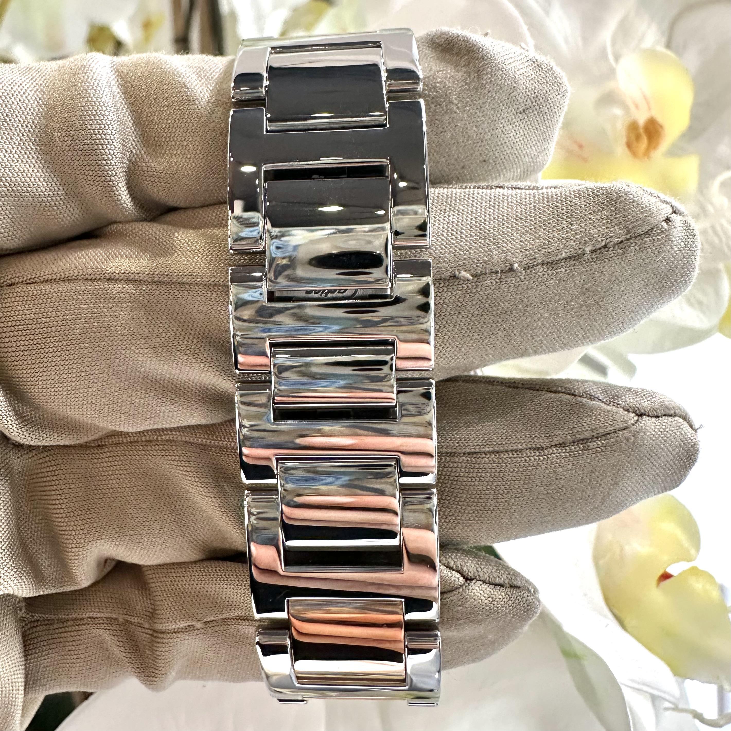 Cabochon Cartier Ballon Bleu W6920033 Mother of Pearl Steel/18k Rose Gold 36mm Watch For Sale