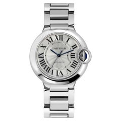 Cartier Ballon Bleu W6920046 36mm Guilloche Silver Dial Steel Automatic Watch