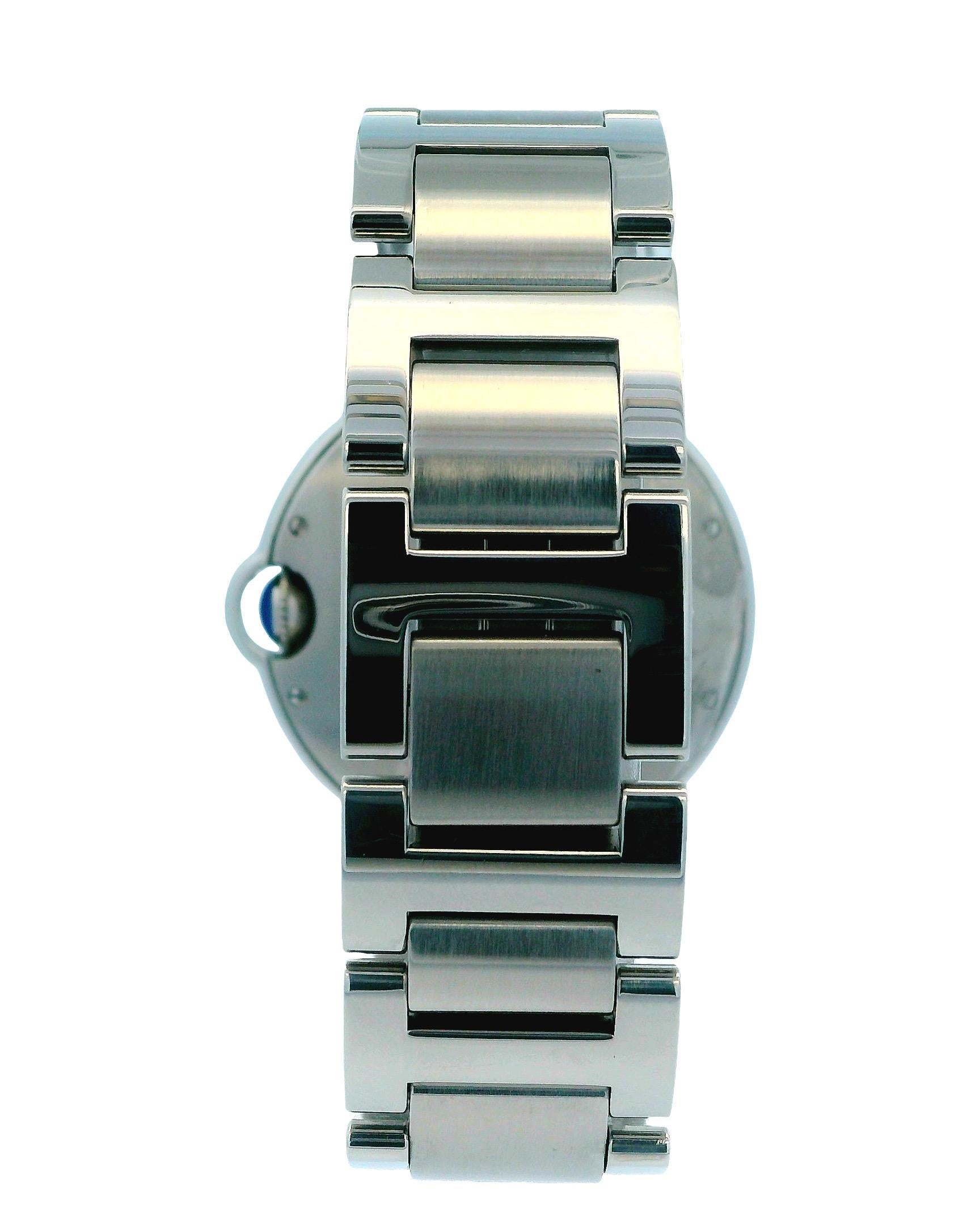 Women's or Men's Cartier Ballon Bleu W6920046 Stainless Steel Automatic Watch With Card For Sale
