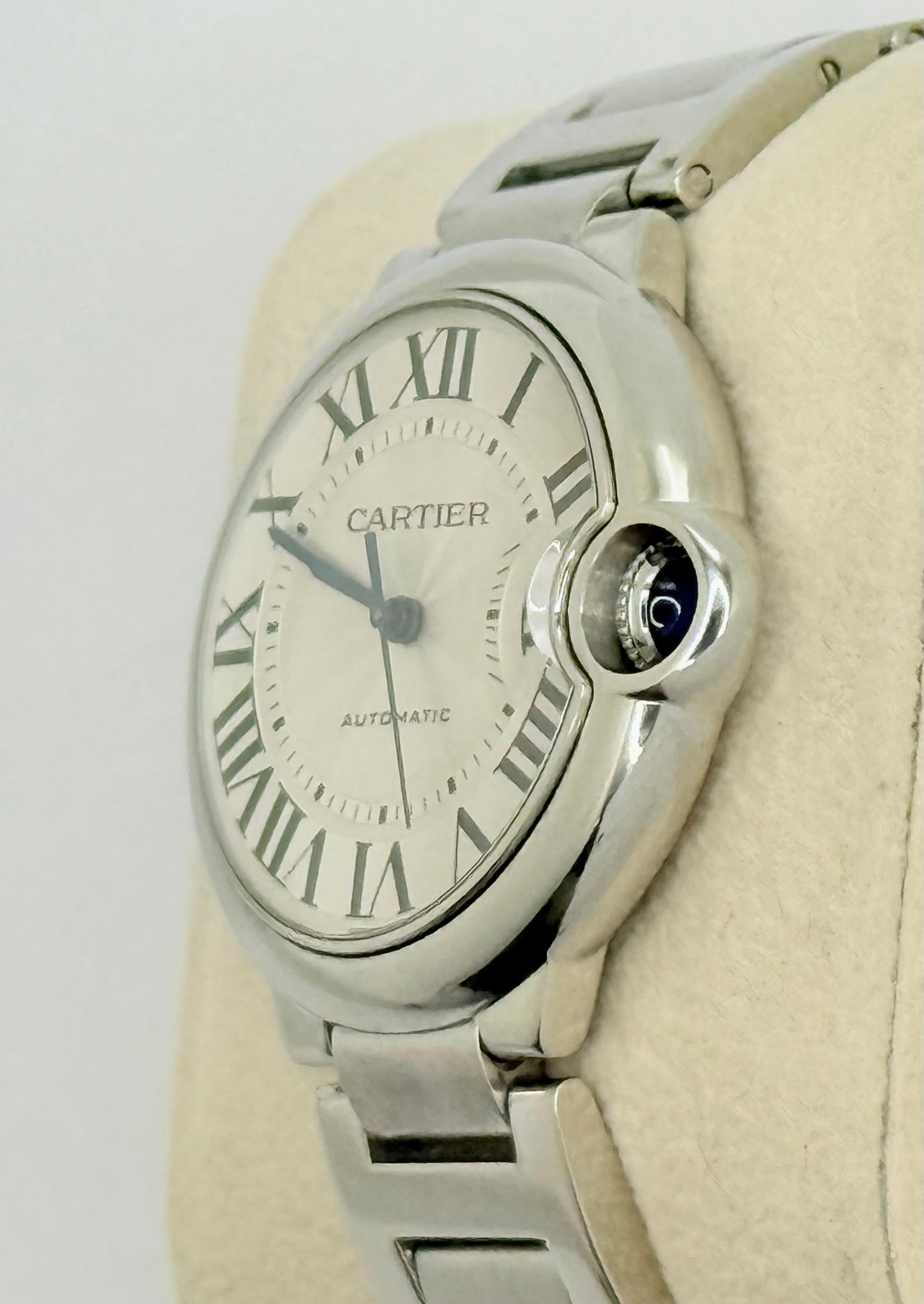 Cartier Ballon Bleu W6920046 Acero inoxidable Esfera plateada 36mm 2020 en venta 6