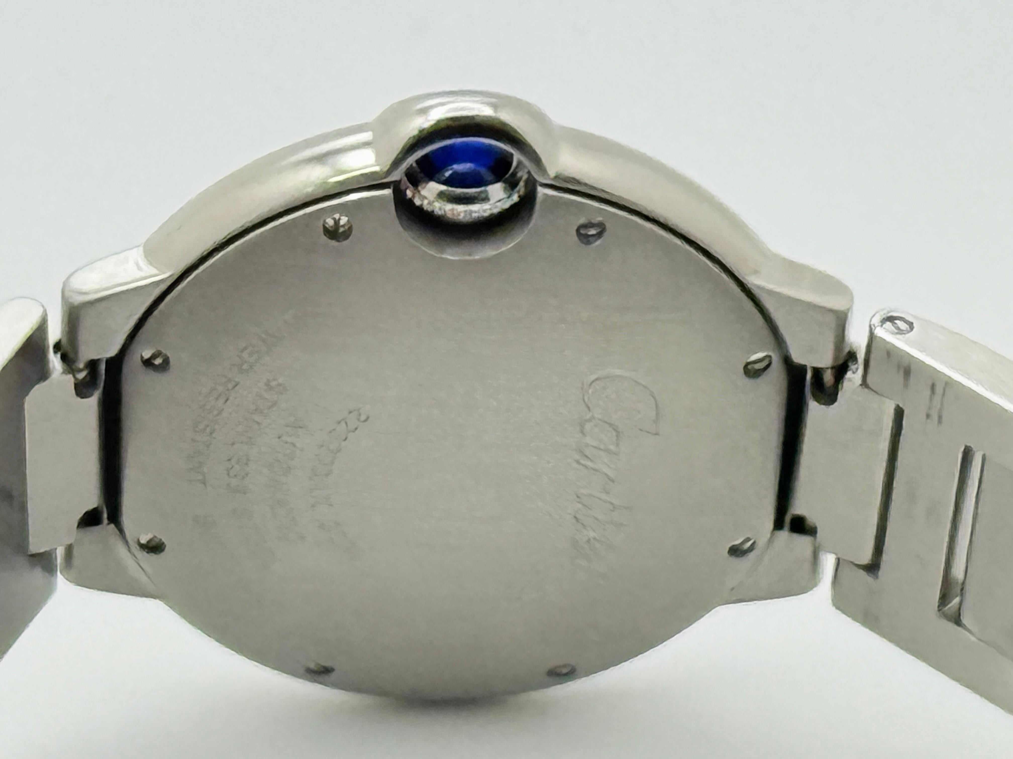 Cartier Ballon Bleu W6920046 Acero inoxidable Esfera plateada 36mm 2020 en venta 9