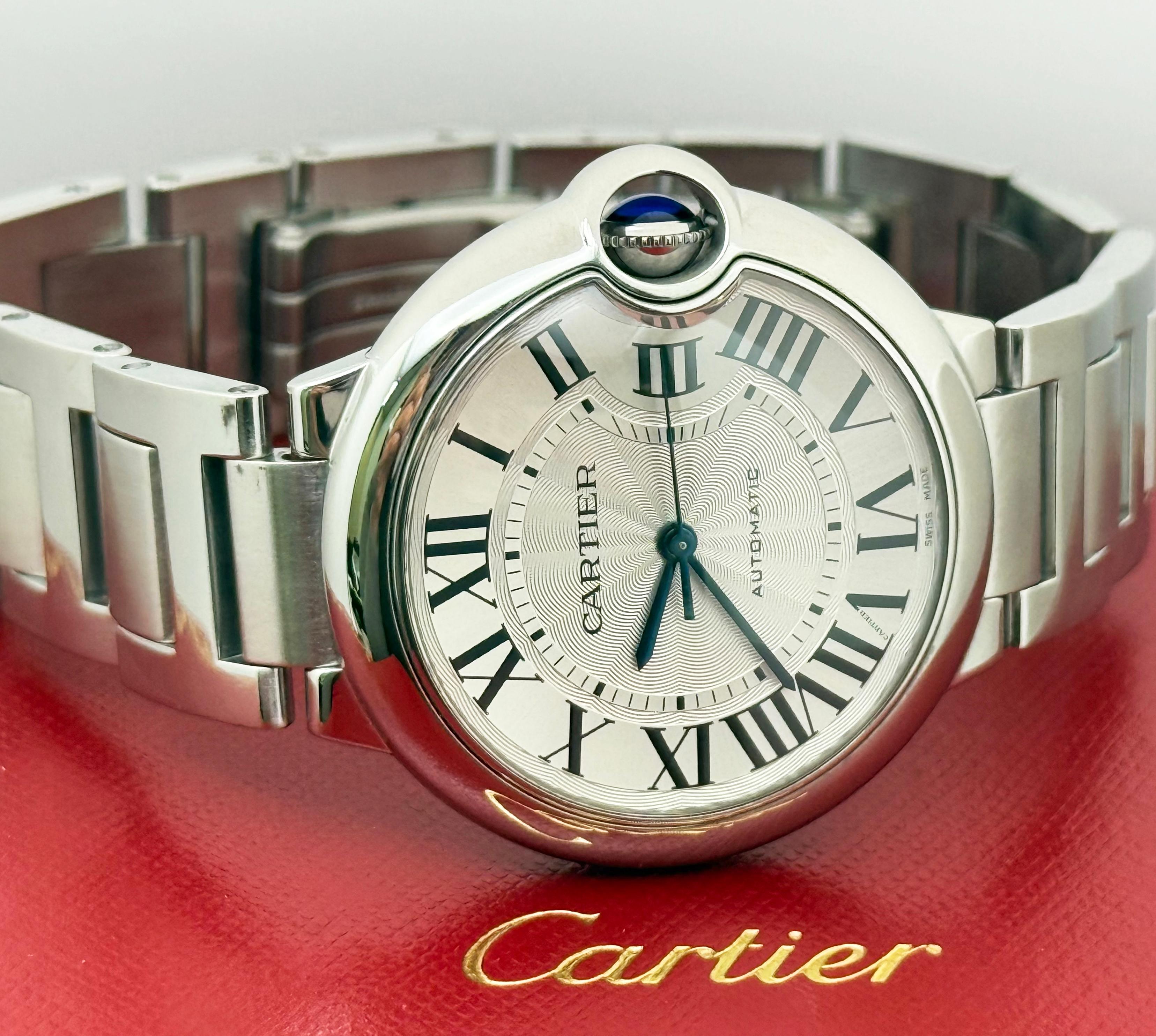 Cartier Ballon Bleu W6920046 Acero inoxidable Esfera plateada 36mm 2020 en venta 1