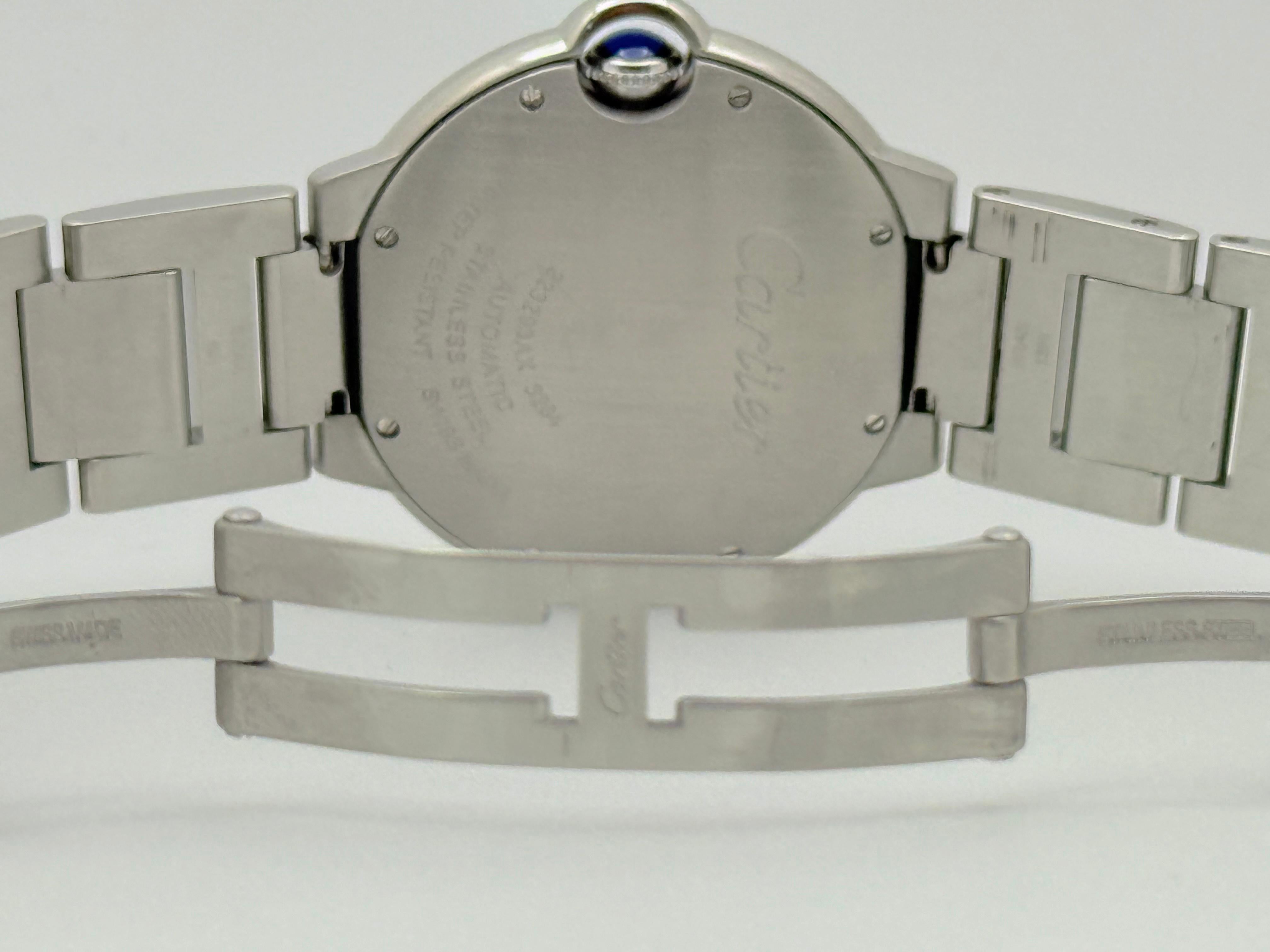 Cartier Ballon Bleu W6920046 Acero inoxidable Esfera plateada 36mm 2020 en venta 3