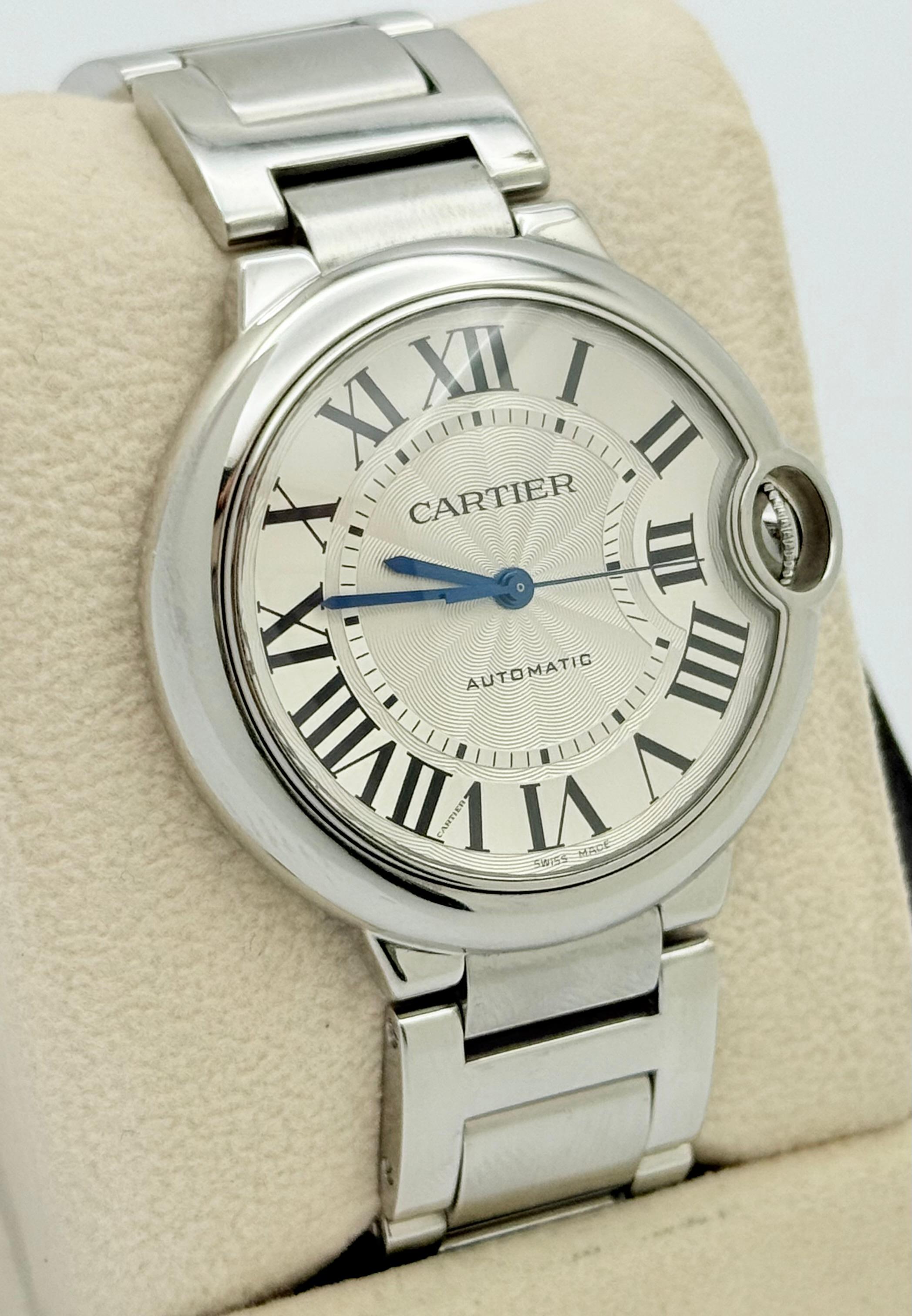 Cartier Ballon Bleu W6920046 Acero inoxidable Esfera plateada 36mm 2020 en venta 5
