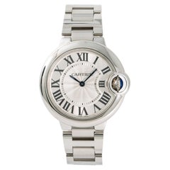 Orologio da donna Cartier Ballon Bleu W6920084 in acciaio inossidabile con quadrante argentato, movimento al quarzo, 33 mm