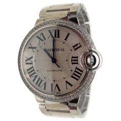 Cartier Ballon Bleu watch 18 karat white gold with diamonds 36mm