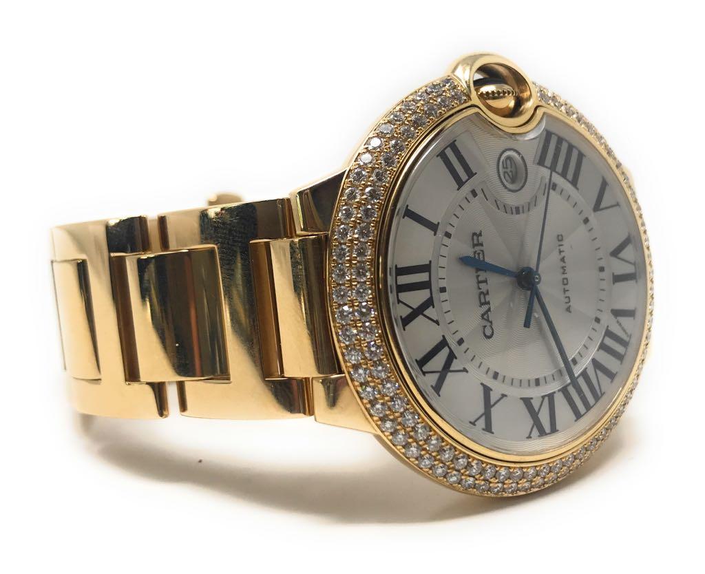 The Ballon Bleu watch collection created by cartier adds a dash of elegance to men's and women's wrists alike. Roman numerals are guided on their path by a sophisticated sapphire cabochon winding mechanism protected by an arc of high quality