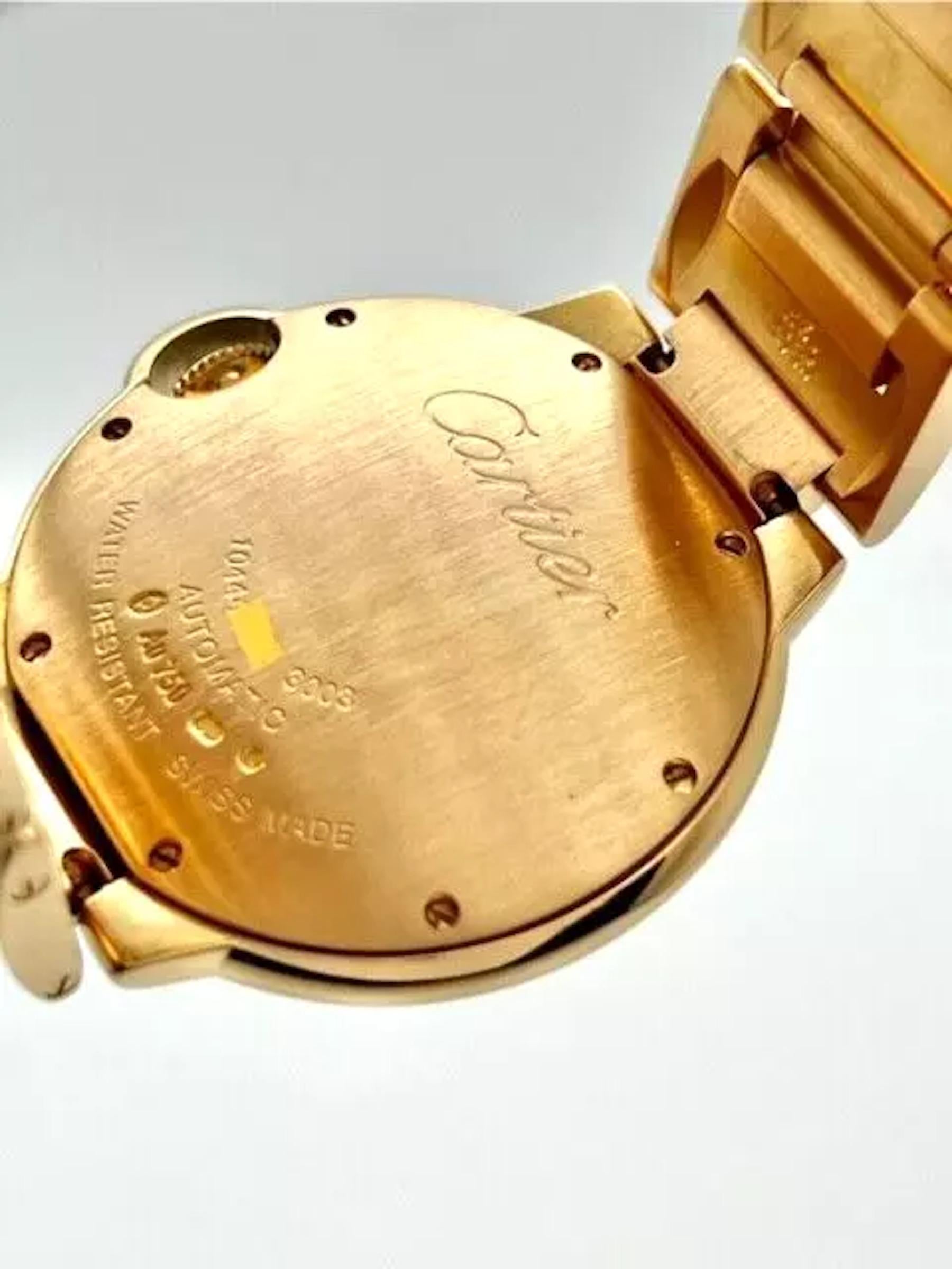 Cartier Ballon Bleu WE9005Z3 36mm Diamant-Lünette 18K Roségold Schachtel mit Diamant-Lünette 1