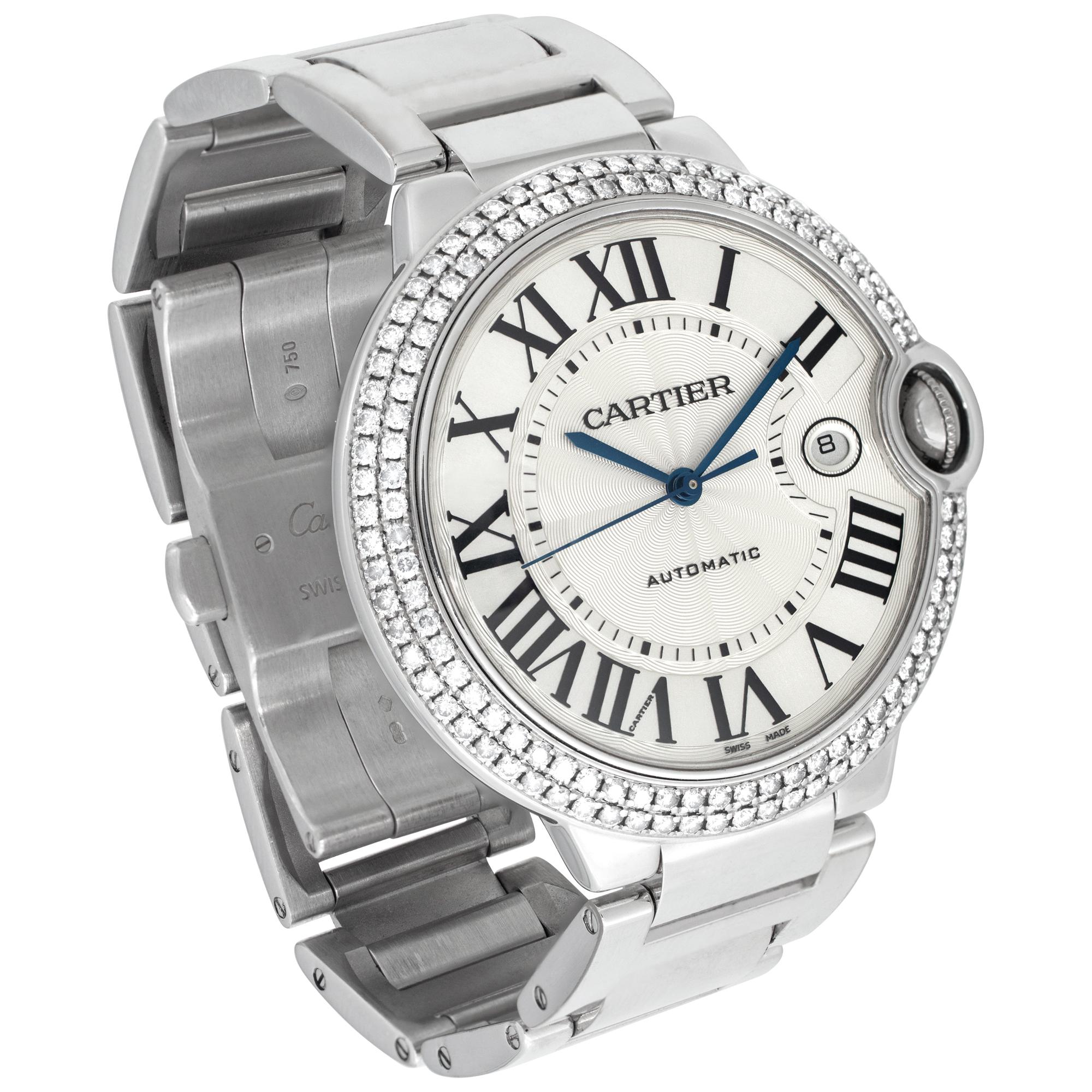 Cartier Ballon Bleu we9009z3 in White Gold w/ a White dial 42mm Automatic watch In Excellent Condition In Surfside, FL