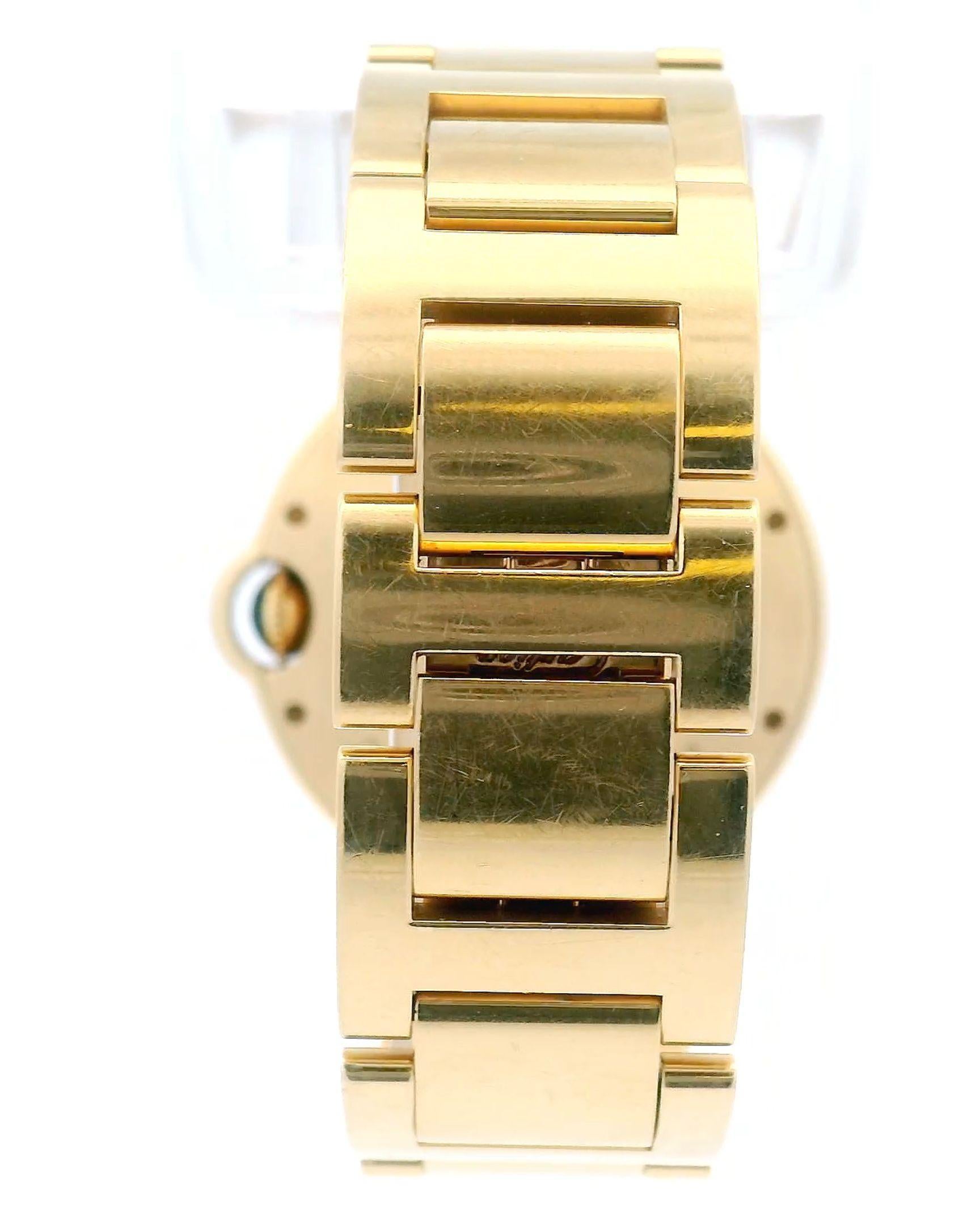 Cartier Ballon Bleu WE902027 18K Yellow Gold Watch For Sale 2