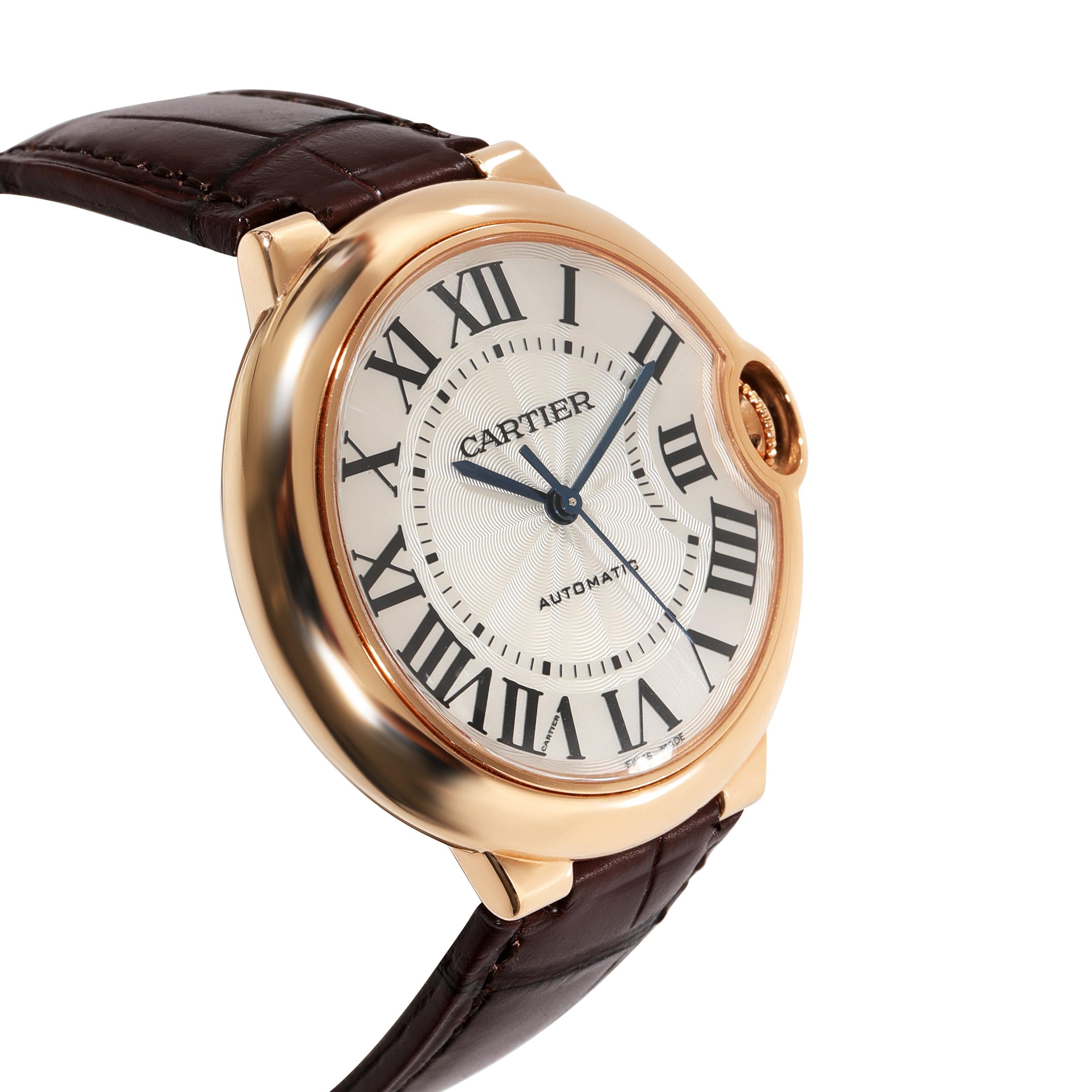Cartier Ballon Bleu WGBB0009 Unisex Watch in 18kt Rose Gold In Excellent Condition In New York, NY
