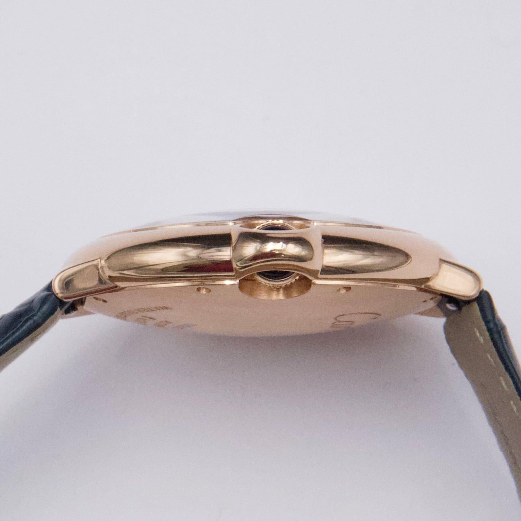 De los hombres Cartier Ballon Bleu WGBB0036 Azul Dail 18K Oro Rosa Reloj Caballero Caja Papeles en venta