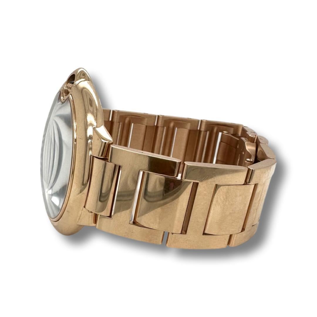 Cabochon Cartier Ballon Bleu WGBB0036 Large 18k Rose Gold Blue Dial 42mm Watch (Y-179) For Sale