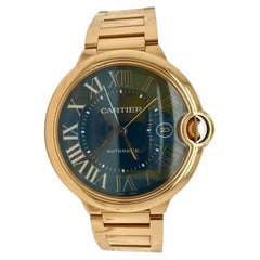 Cartier Ballon Bleu WGBB0036 Große 18k Roségold Blaues Zifferblatt 42mm Uhr (Y-179)