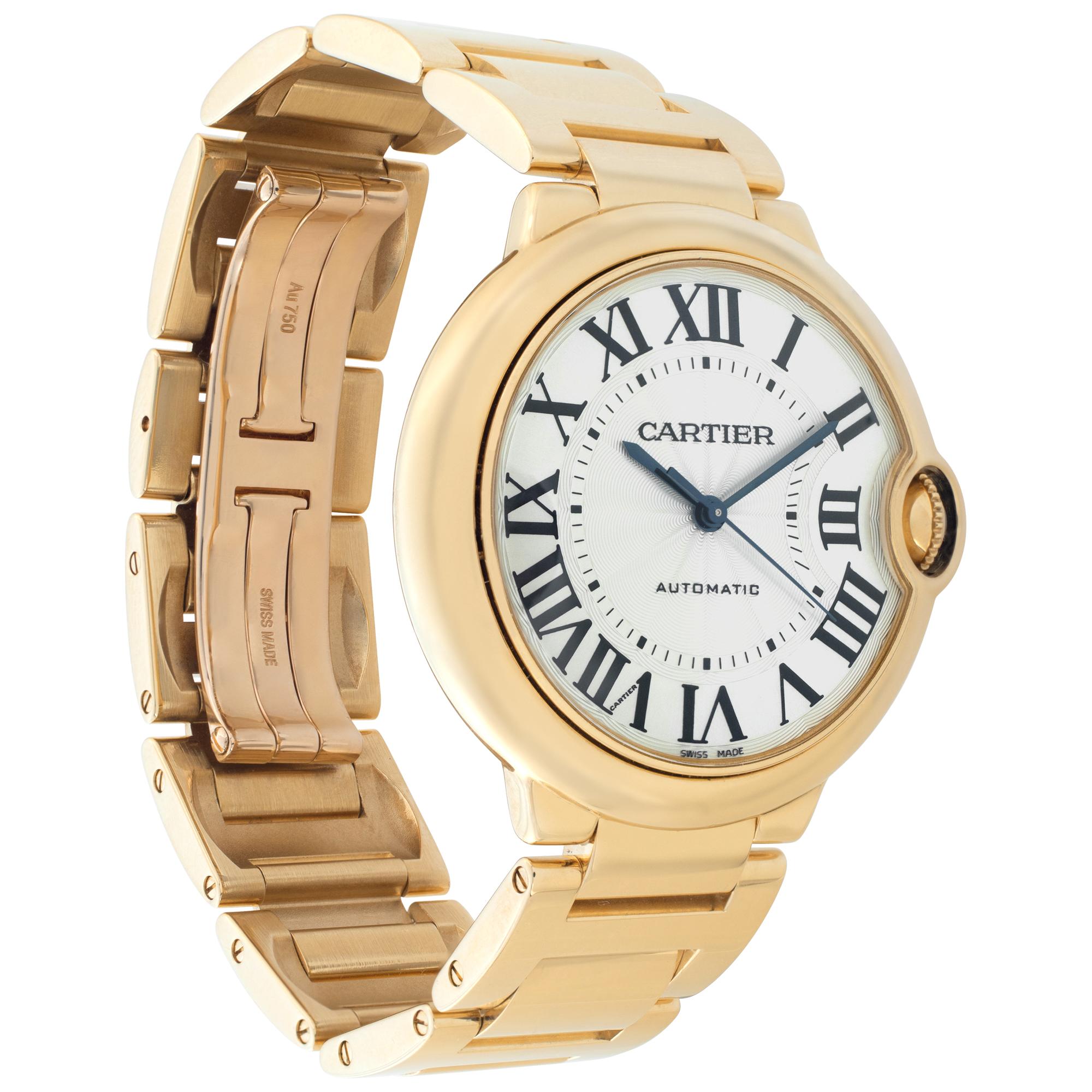 Cartier Ballon Bleu WGBB0046 in Yellow Gold w/ a White dial 36mm Automatic watch In Excellent Condition In Surfside, FL
