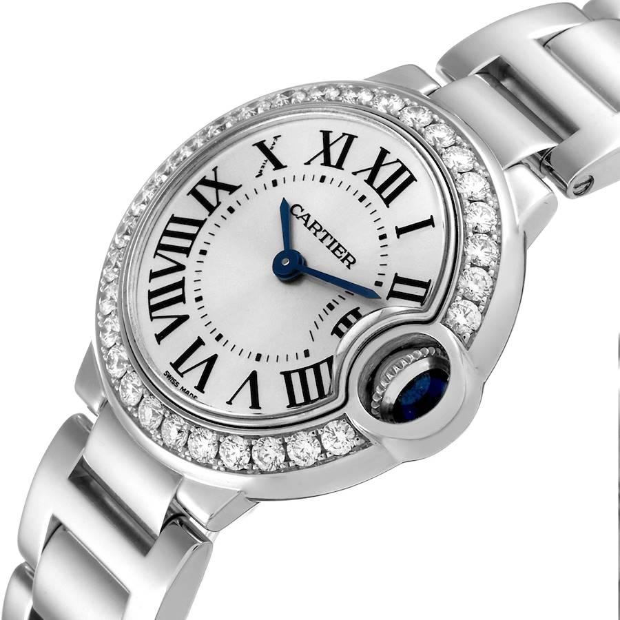 Cartier Ballon Bleu White Gold Diamond Bezel Ladies Watch We9003Z3 Box Card 1