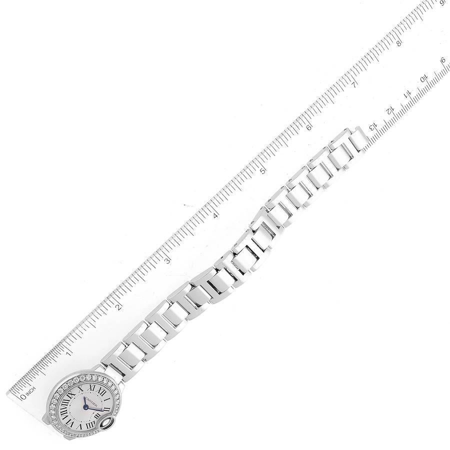 Cartier Ballon Bleu White Gold Diamond Bezel Ladies Watch We9003Z3 Box Card 4