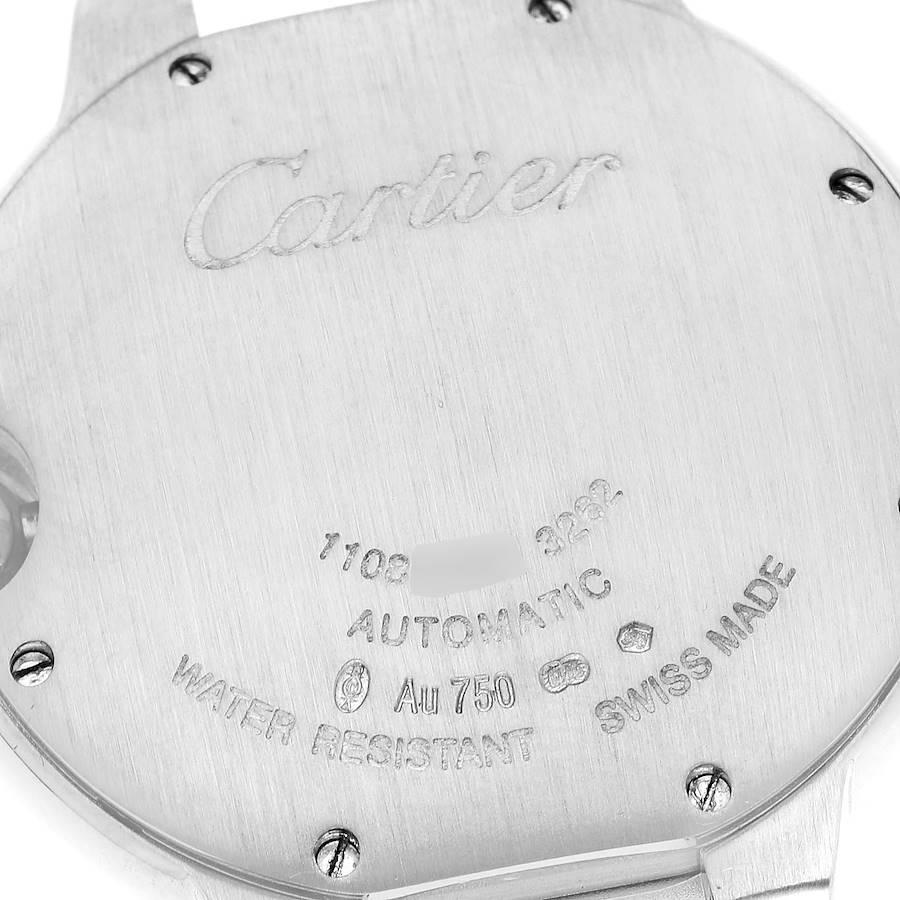 Cartier Ballon Bleu White Gold Pave Diamond Dial Bezel Ladies Watch WE902042 In Excellent Condition In Atlanta, GA
