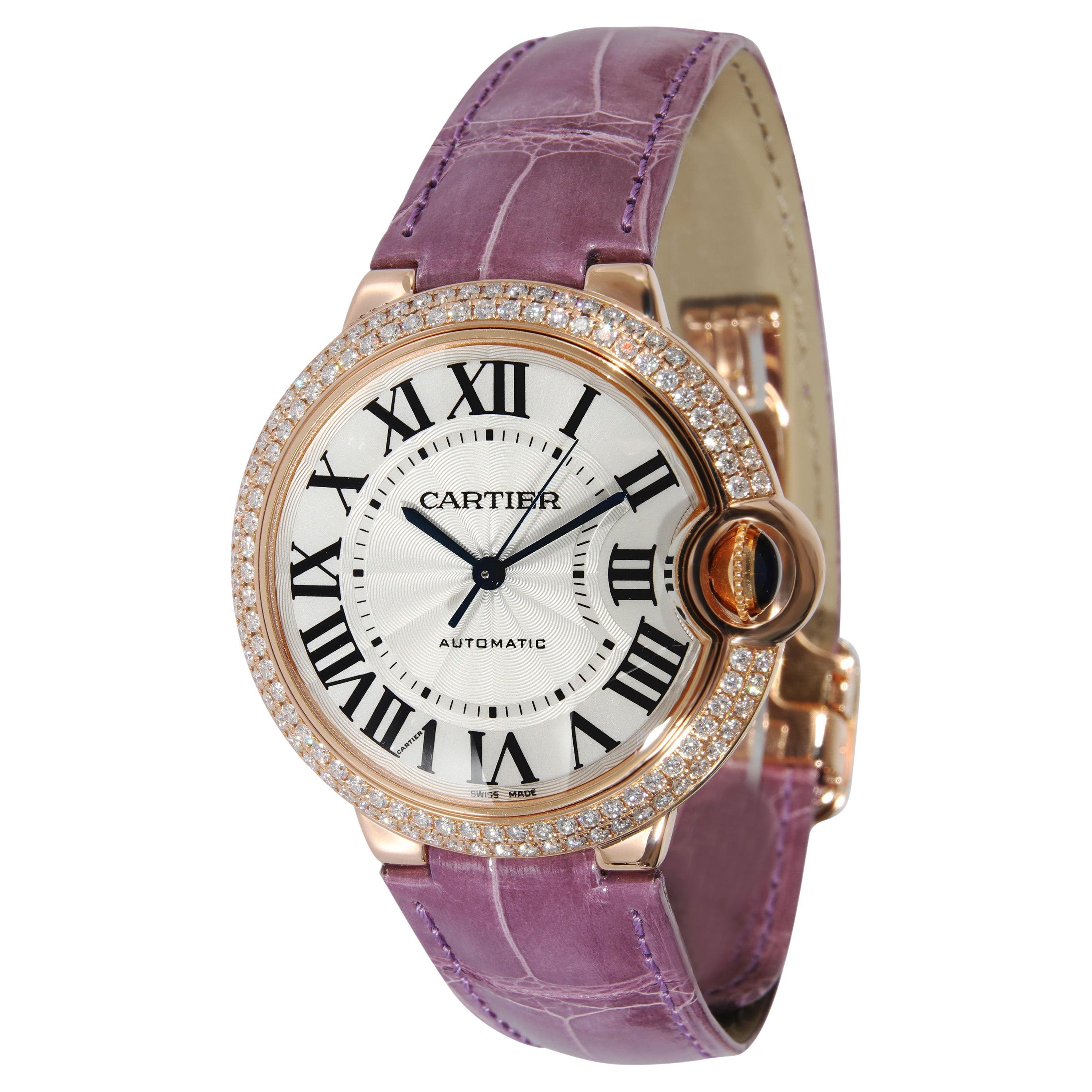 Cartier Ballon Bleu WJBB0009 Unisex Watch in 18 Karat Rose Gold For Sale
